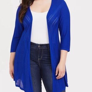 TORRID Pointelle Cardigan Open Front Sweater-3X